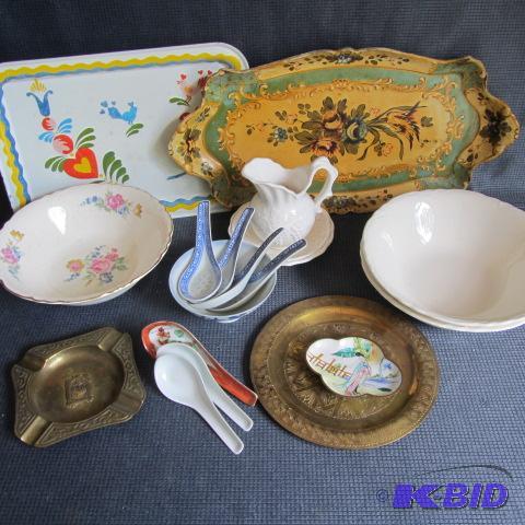 Bowls, Trays, Brass Ashtrays