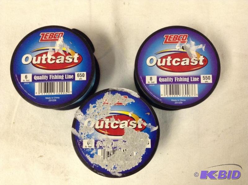 lot 105 image: 3 Zebco Outcast Spools Fishing Line