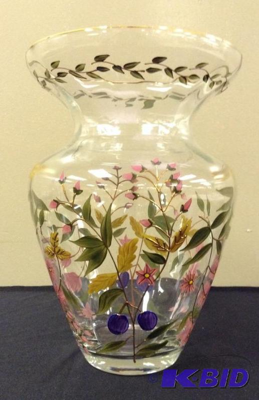lot 13 image: Hand Painted Glass Vase