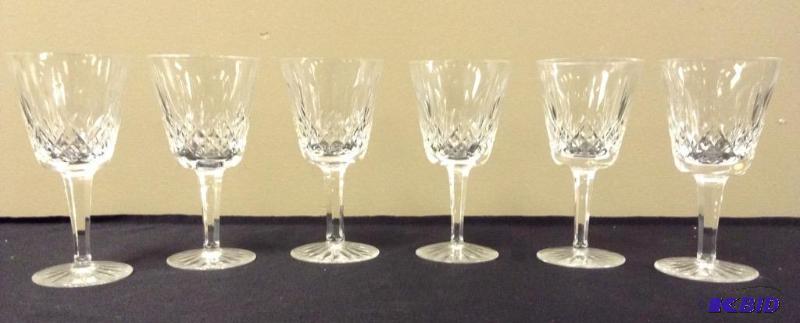 lot 18 image: Lovely Waterford Crystal Wine Glasses