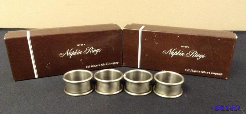 lot 21 image: Two Boxes F.B. Rogers Silver Co. Napkin Rings