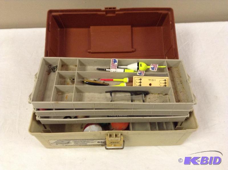 lot 58 image: Plano Tiered Fishing Tackle Box With Content