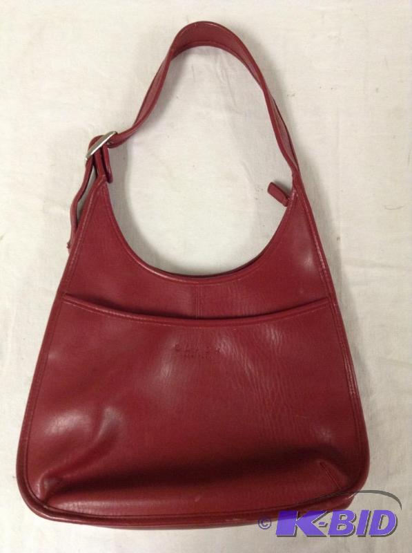 lot 69 image: Coach Red Leather Handbag