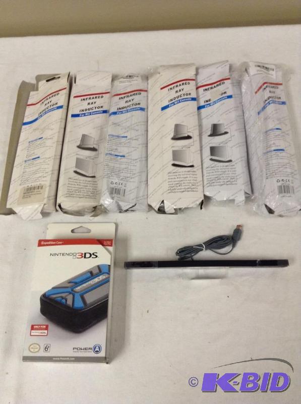 lot 88 image: Nintendo 3DS Power A Case & (6) Infrared Ray Inductor for Wii