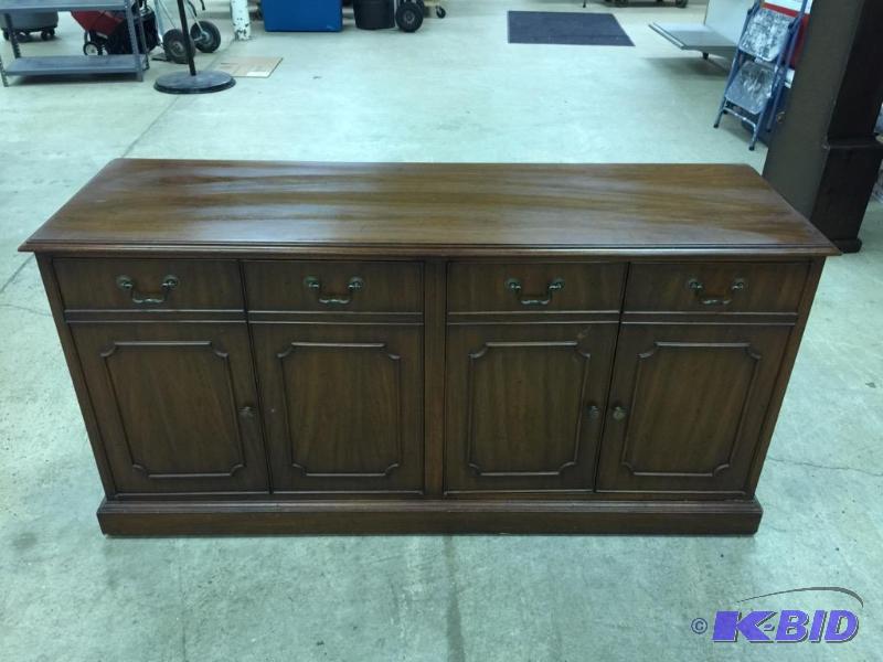 Dark Stain Executive Credenza