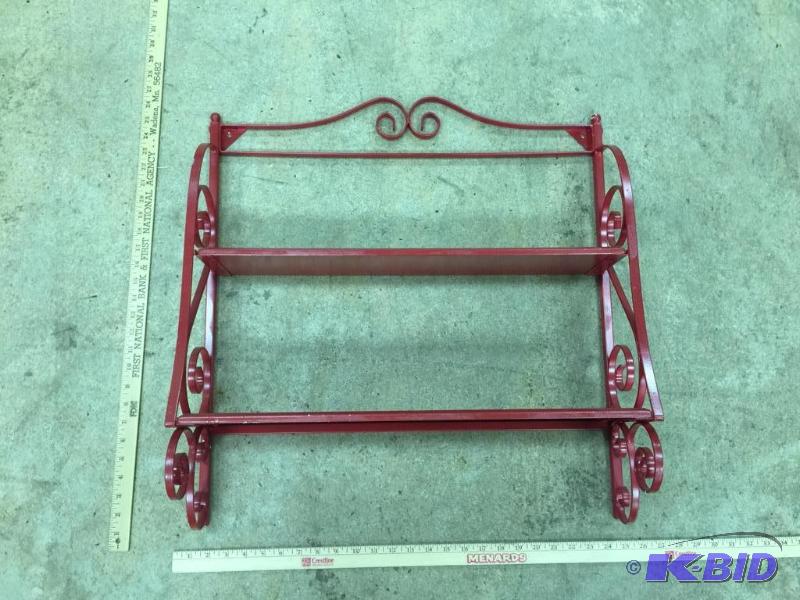 Red Metal Hanging Shelf