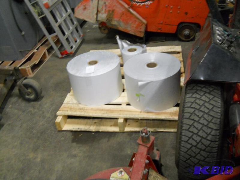 lot 15 image: These are two rolls of paper used to package the cheese powder for macaroni and cheese.
