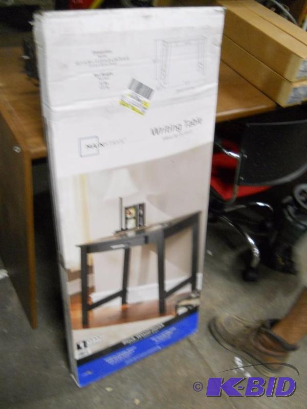 lot 45 image: Mainstays Writing Table. NEW. Perfect for College