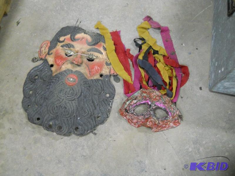 lot 48 image: 2 Masks. Possibly from Tibet.