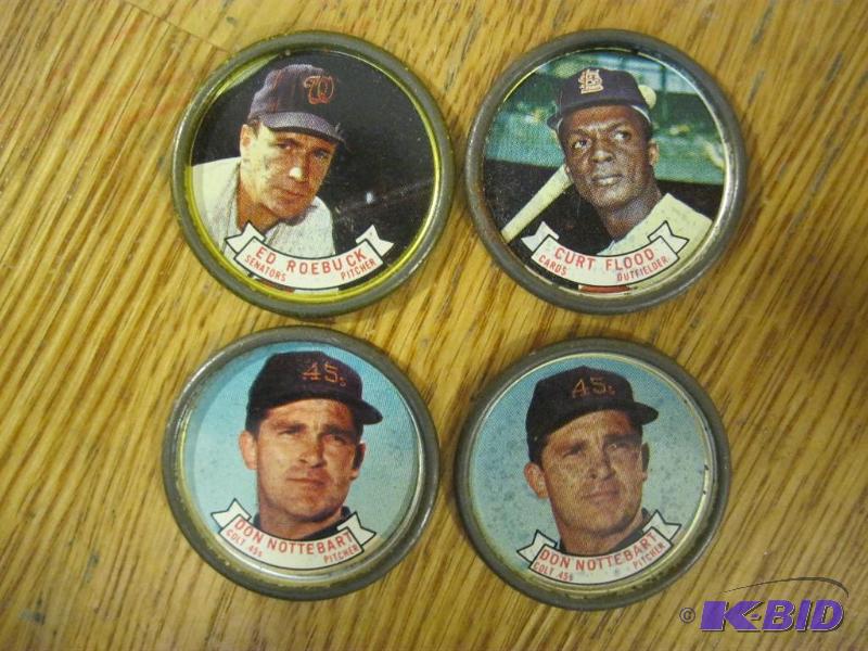 lot 137 image: Lot Vintage 1960s Topps&nbspBaseball Metal ...