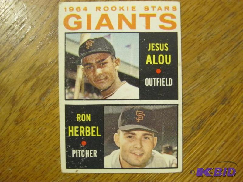 lot 140 image: 1964 Topps Rookie Card Jesus Alou. Has Wear.&...