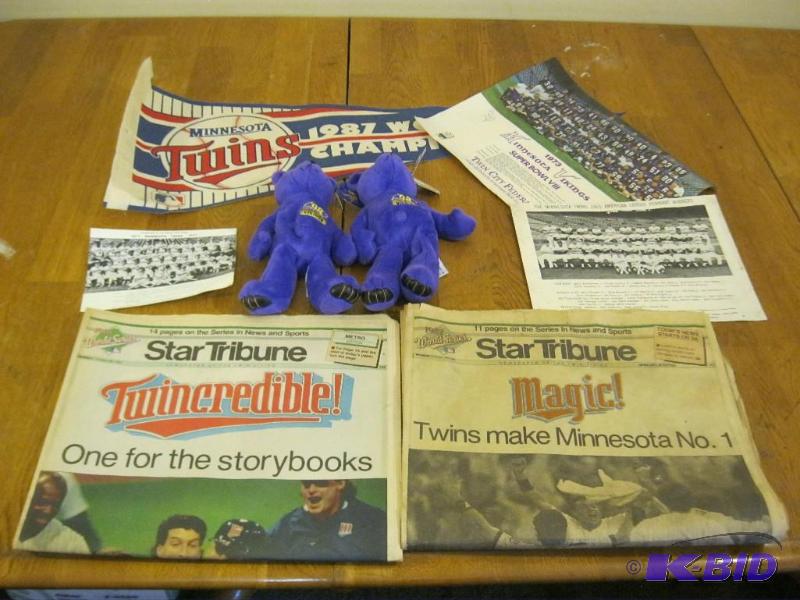 lot 155 image: Lot Of Misc. Minnesota Sports Items. Some Vin...