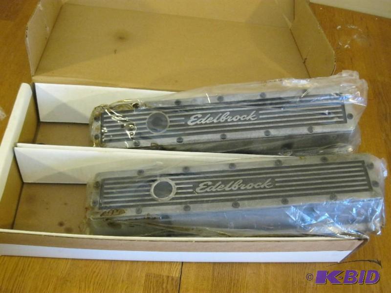 lot 213 image: Pair Of Chevy Edelbrock Car Parts...