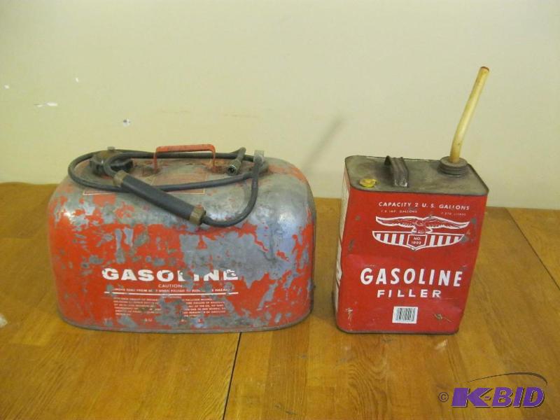 lot 239 image: Pair Of Metal Gas Cans, Show Wear...