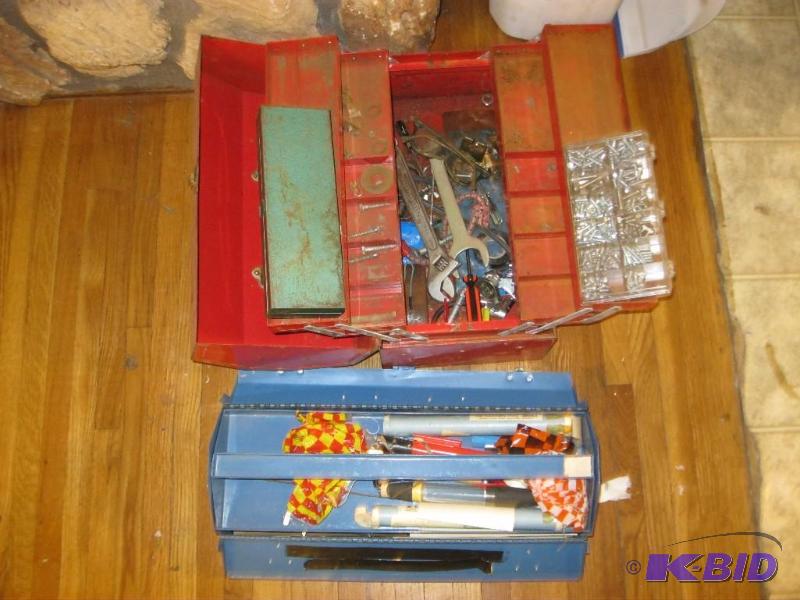 lot 248 image: Two Metal Tool Boxes, Some Tools...