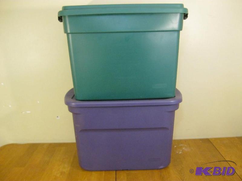 lot 304 image: Pair Of Storage Tubs With Lids2...