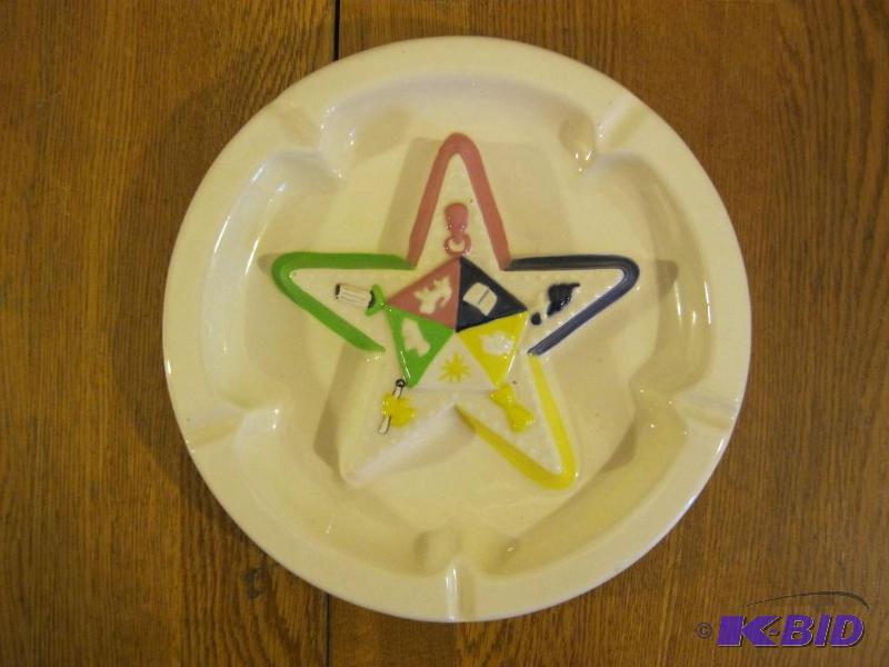 lot 45 image: Vintage Masonic Decor Ashtray....