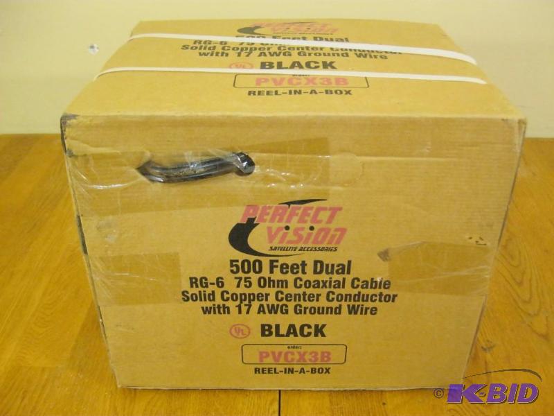 lot 76 image: New Box 500 Feet Dual Coaxial Cable RG-6 ...