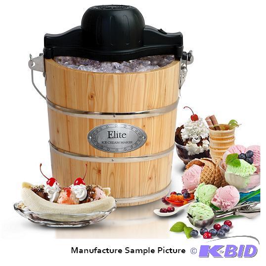 lot 2 image: Elite Gourmet 4 Quart Old Fashioned Ice Cream...