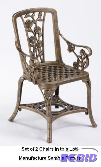 lot 27 image: Lot of 2 Bronze Resin Bistro Chairs - Charmin...
