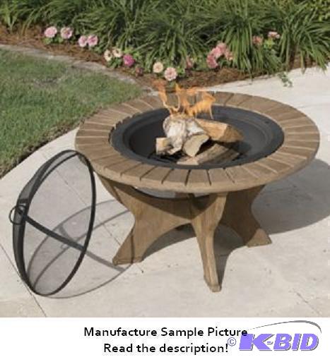 lot 28 image: Firepit Parts - Has the round metal base, met...