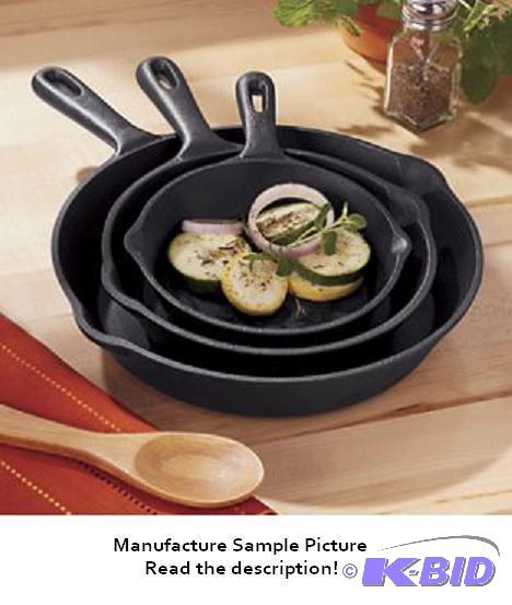 lot 34 image: Skillet Set - Cast iron is a time-honored fav...