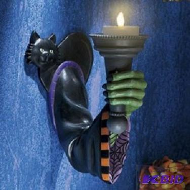 lot 48 image: Spooky Witch Arm Wall Sconce Candleholder - 4...