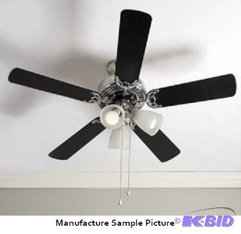 lot 6 image: Retro Ceiling Fan - Blackwoodgrain reversibl...