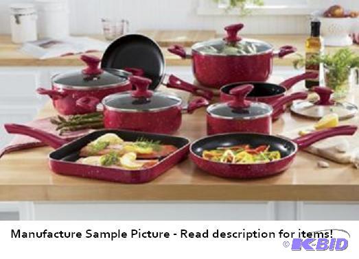 lot 68 image: 13 Piece Marble Aluminum&nbspCookware Set - ...