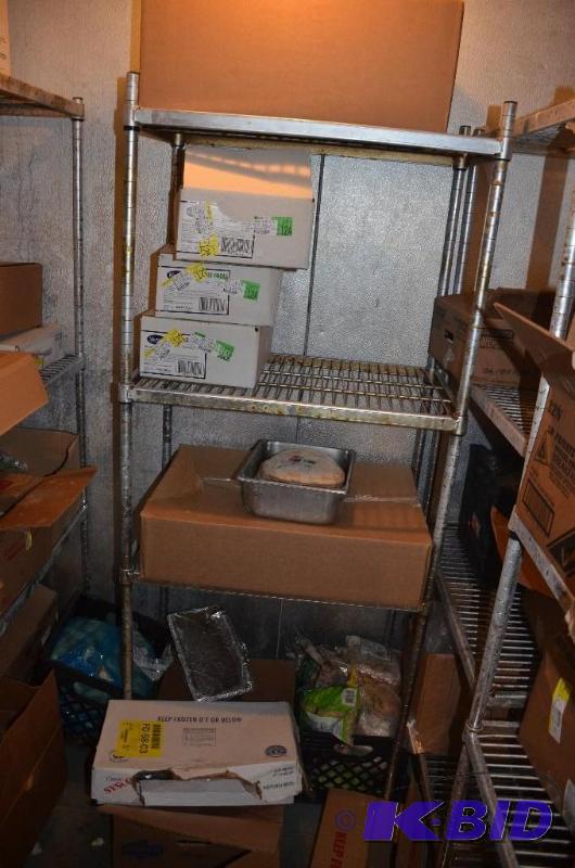 lot 101 image: 4 Shelf Rack Measures 30" x 6 feet x 18...