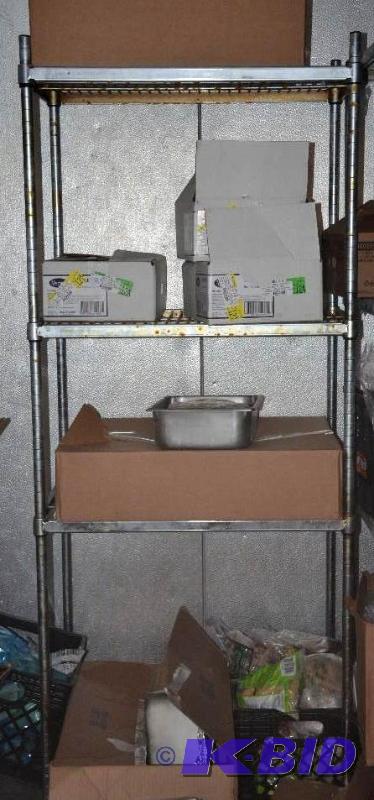 lot 102 image: 4 Shelf Rack measures approx 30 inches x 6 f...