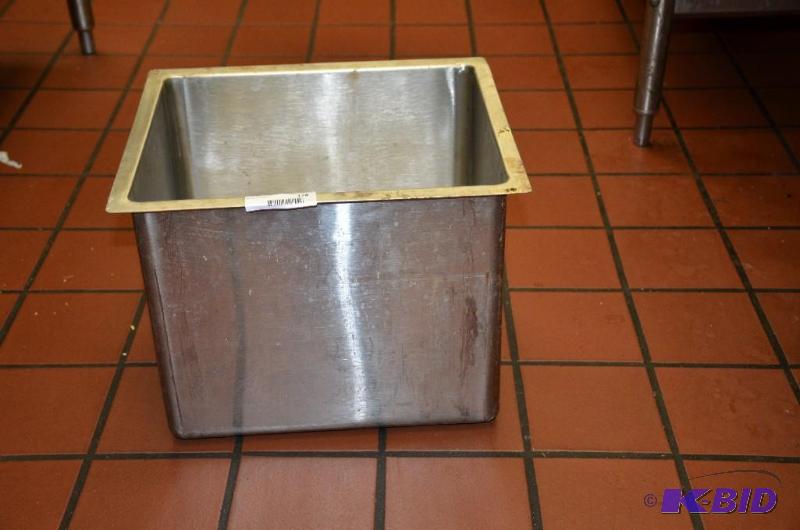 lot 126 image: Large Stainless Steel Bin or trash can measur...