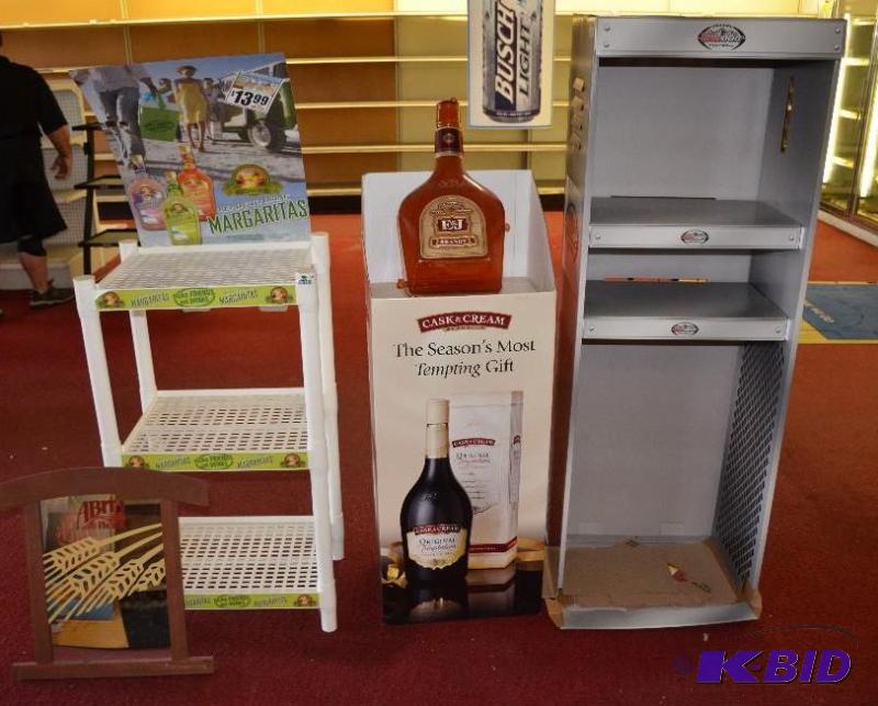 lot 148 image: 3 Advertising Display Stands. 2 can store pro...