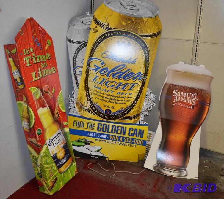 lot 149 image: Large Advertising Signs for Michelob Golden L...