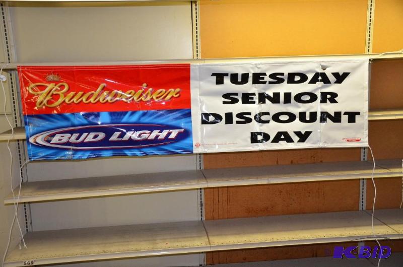 lot 151 image: Vinyl Advertising Banners, Budweiser, and Sen...