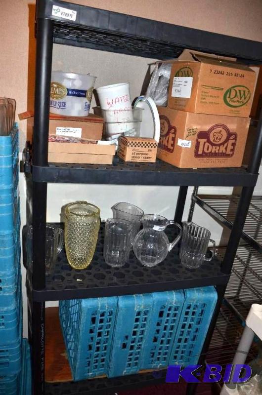 lot 195 image: Black plastic shelf only no contents 35 inche...