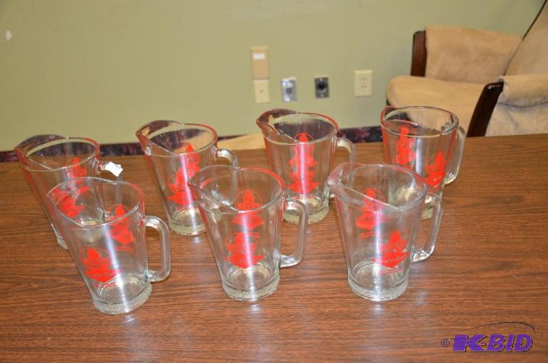 lot 200A image: 7 Grainbelt Glass Beer Pitchers.  ...
