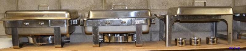 lot 209 image: 3 chafing pans. One says tramontana made in B...