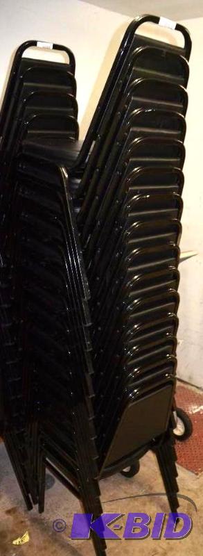 lot 261 image: 15 black banquet chairs 35&quotx15&quot14 1...