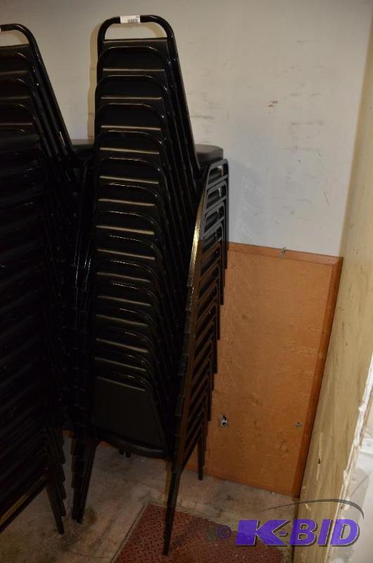 lot 263 image: 15 black banquet chairs 14 12&quotx15"...