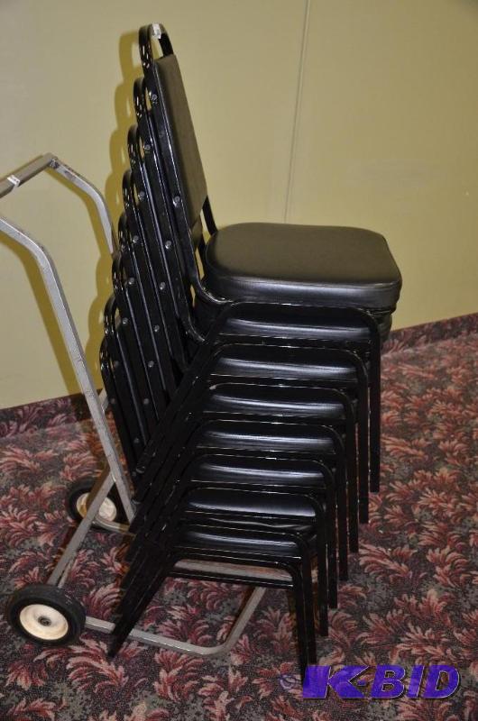 lot 266 image: 8 black banquet chairs 14 12&quotx15&quotx...