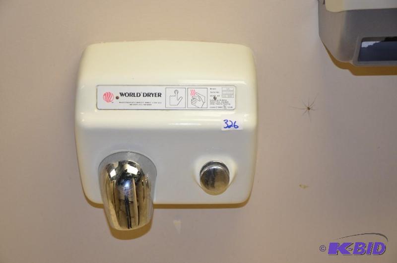 lot 326 image: World Dryer hand dryer, model #A4 9 14"...