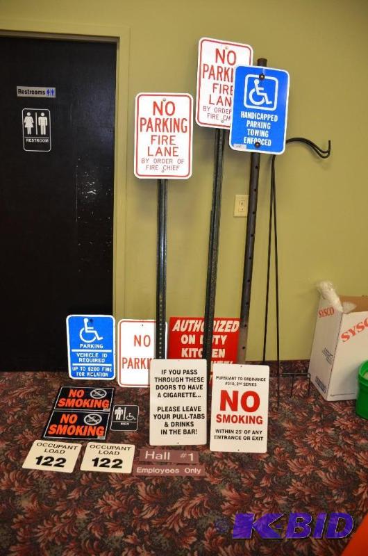 lot 350 image: Group of metal and plastic signs...