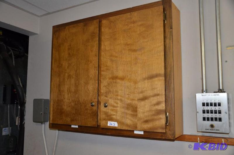 lot 362 image: Wooden wall cabinet approx 9x30x36" Plea...
