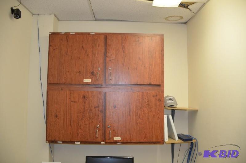 lot 370 image: Wooden wall cabinets approx 12x50x48" Pl...