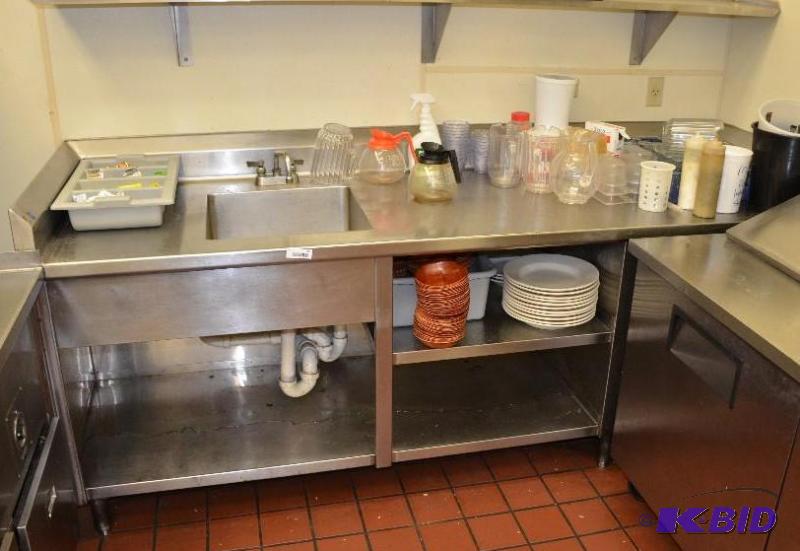 lot 39 image: NSF Stainless steel counter with sink No cont...