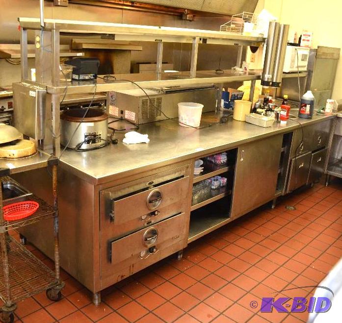 lot 41 image: Stainless steel prep area  Steam table, stai...