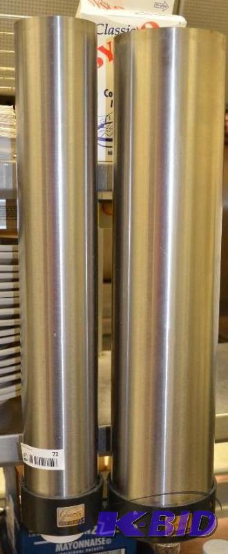 lot 72 image: 2 Stainless Steel Gourmet San Jamar Cup Dispe...