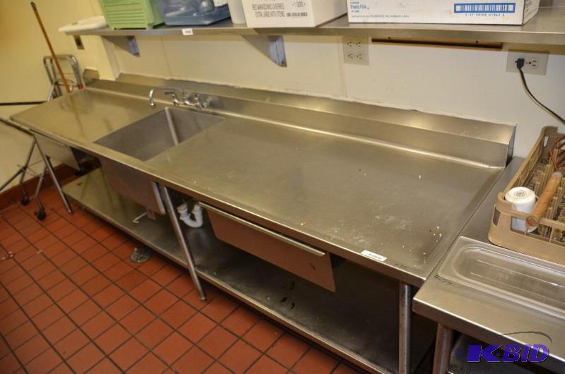 lot 85 image: Stainless Steel table with Sink and drawers. ...