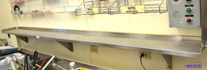 lot 86 image: Stainless Steel Shelf (over one bay sink unit...